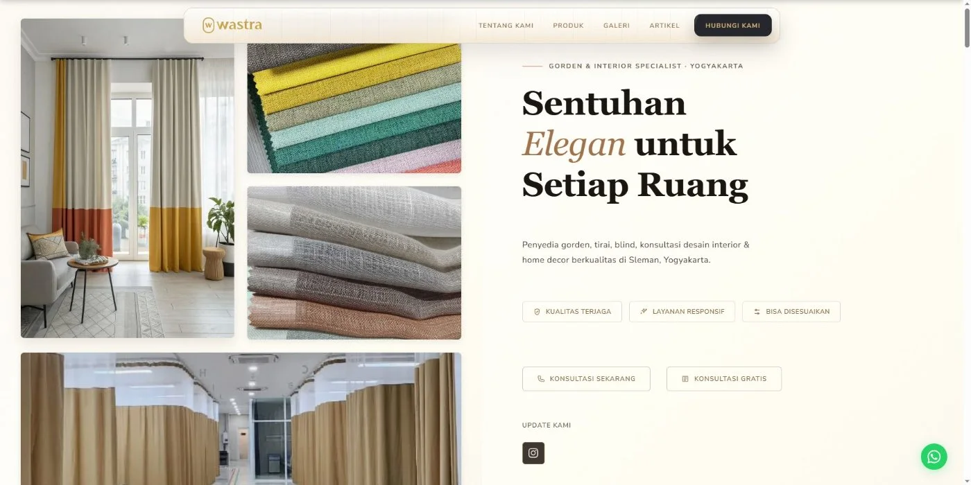 Bedah Website Wastra Home Fabric