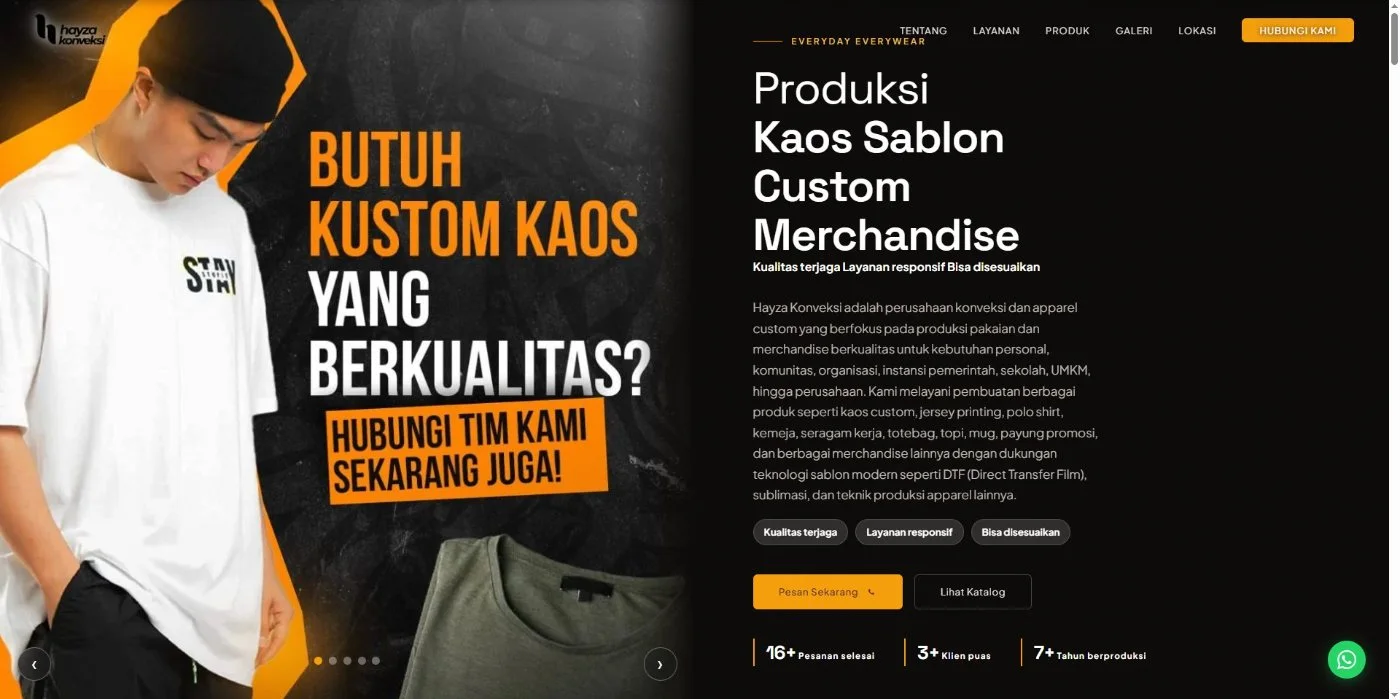 Bedah Website Hayza Konveksi