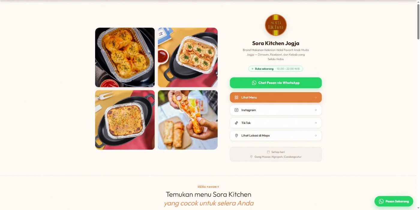 Bedah Website Sora Kitchen: Brand Kuliner Kekinian yang Menjual FOMO, Bukan Sekadar Menu
