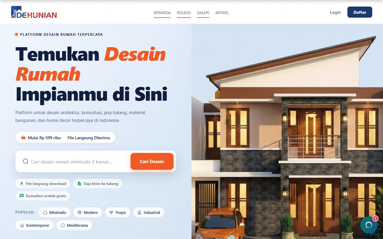 Screenshot website iDEHUNIAN
