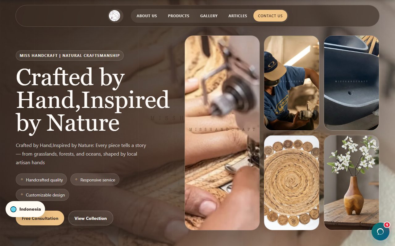 Screenshot website Miss Handcraft
